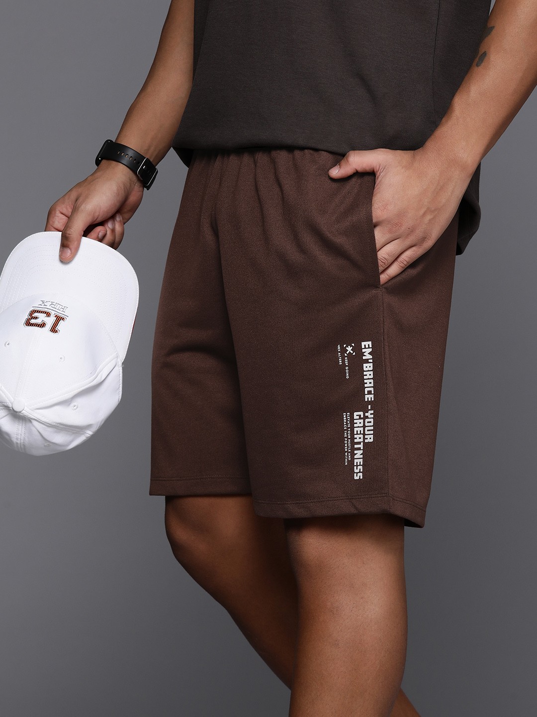 

HRX by Hrithik Roshan Men Lifestyle Knit Shorts, Brown