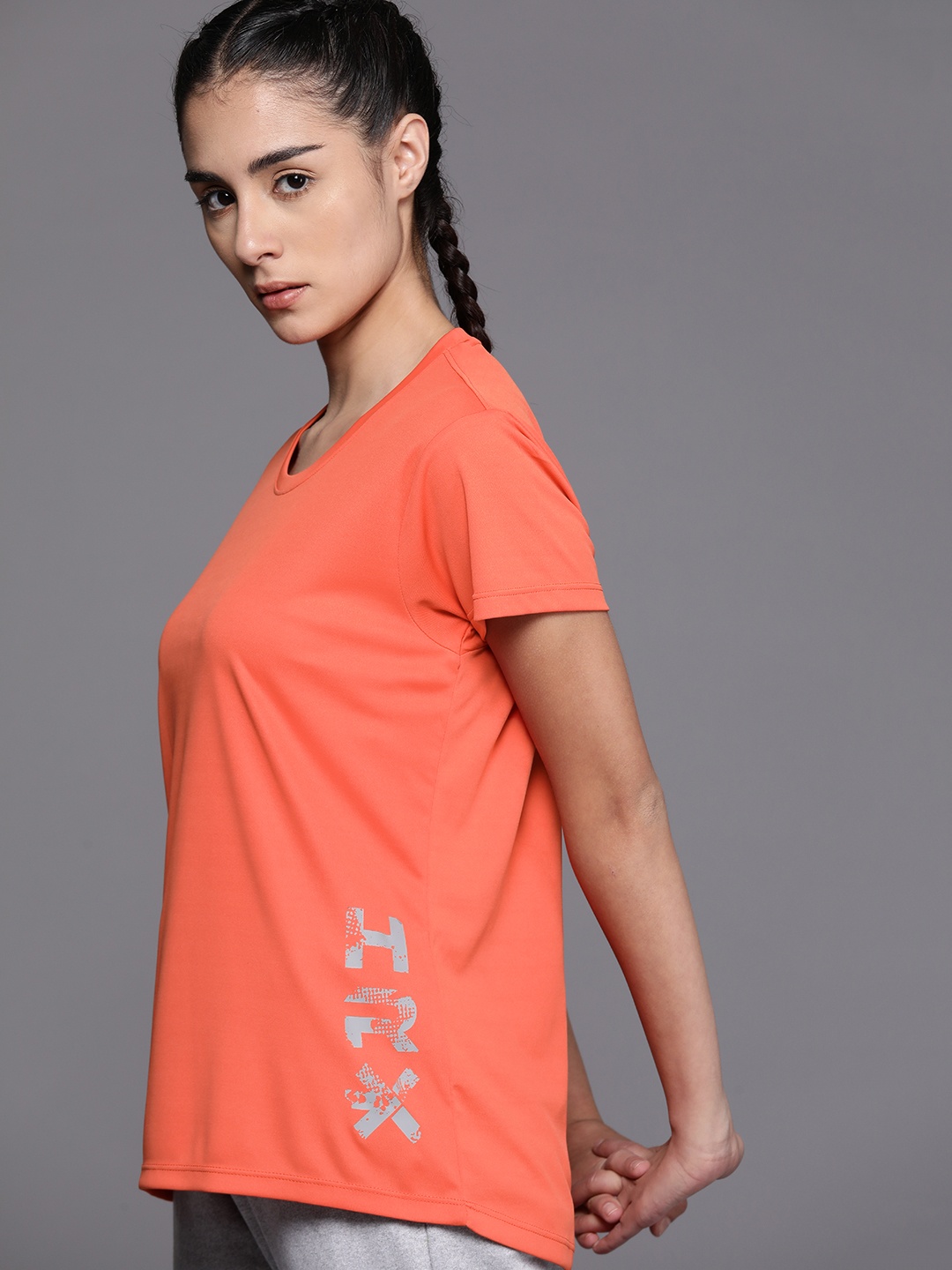

HRX by Hrithik Roshan Rapid-Dry Training T-shirt, Orange