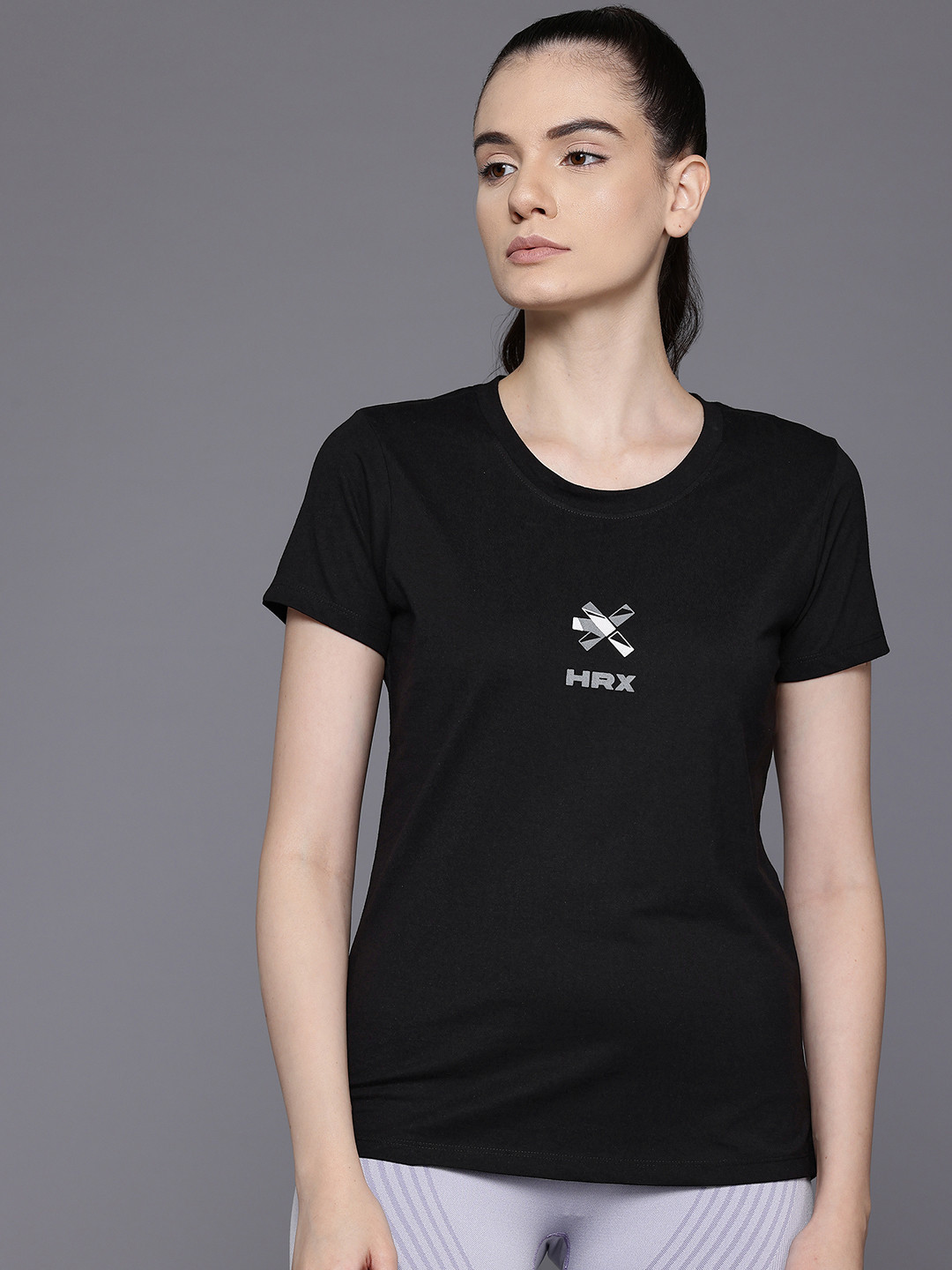 

HRX by Hrithik Roshan Printed Detail Training T-shirt, Black