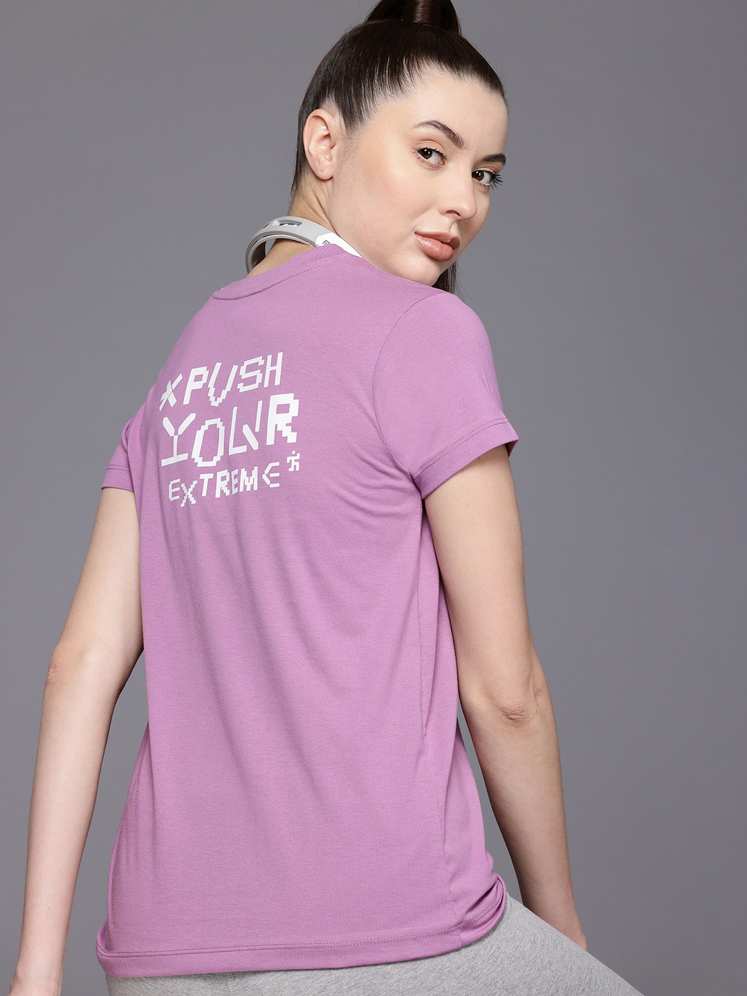

HRX by Hrithik Roshan Women Typography Printed T-shirt, Mauve