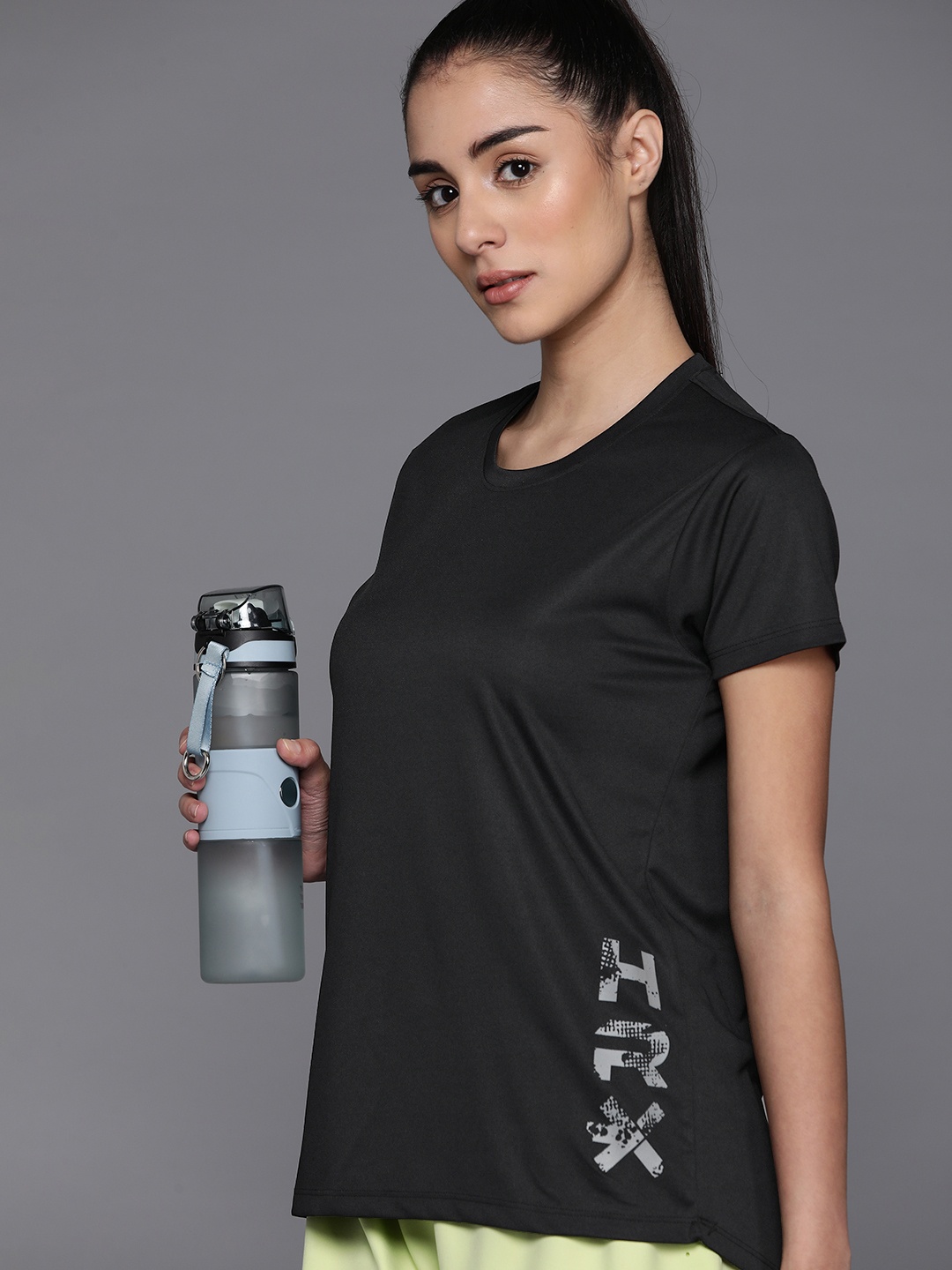 

HRX by Hrithik Roshan Women Rapid-Dry Training T-shirt, Black