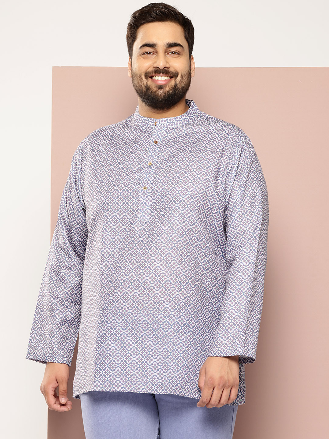 

Sztori Men Plus Size Ethnic Motifs Printed Kurta, White