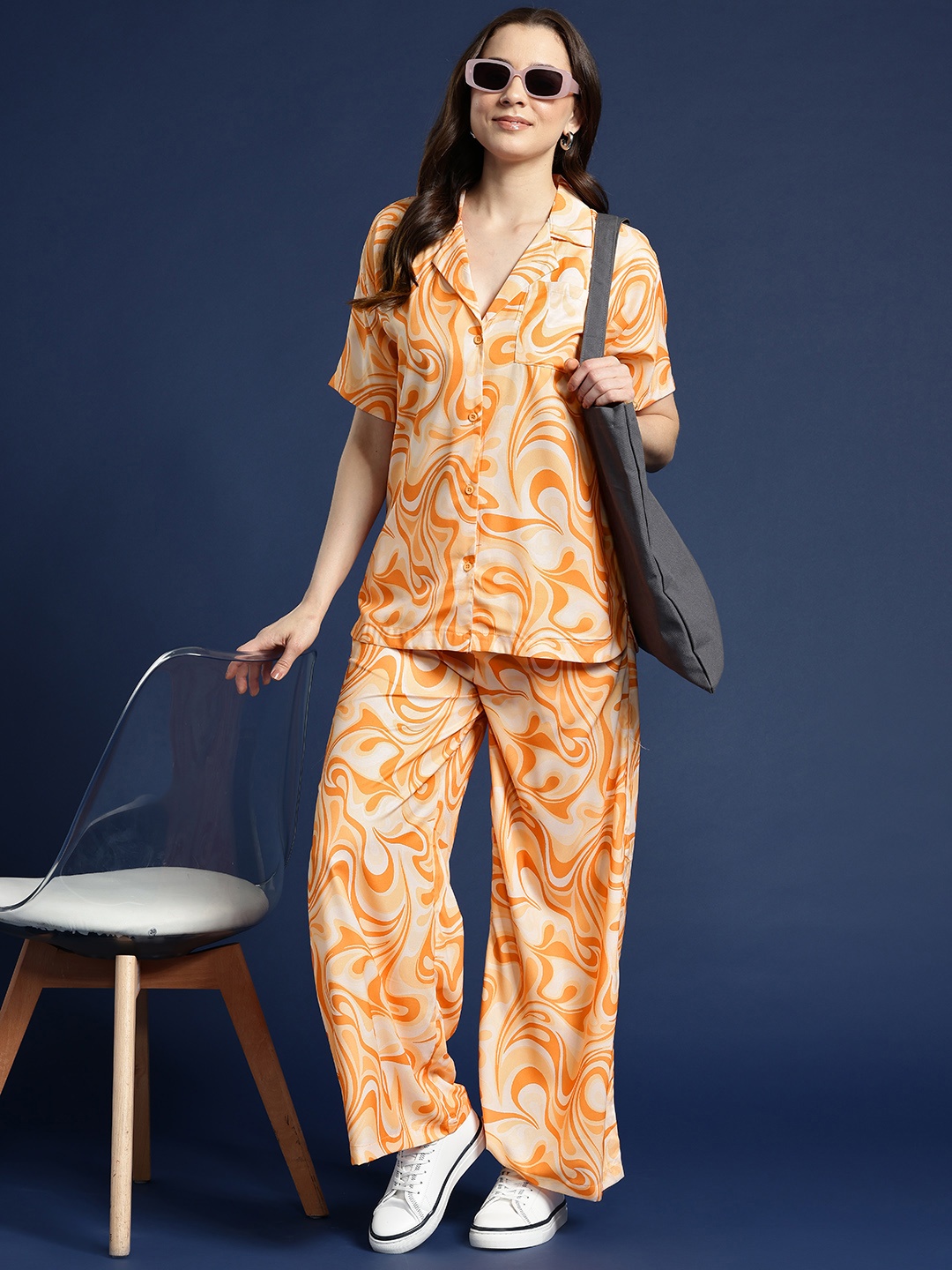 

Mast & Harbour Abstract Printed Co-ords, Orange