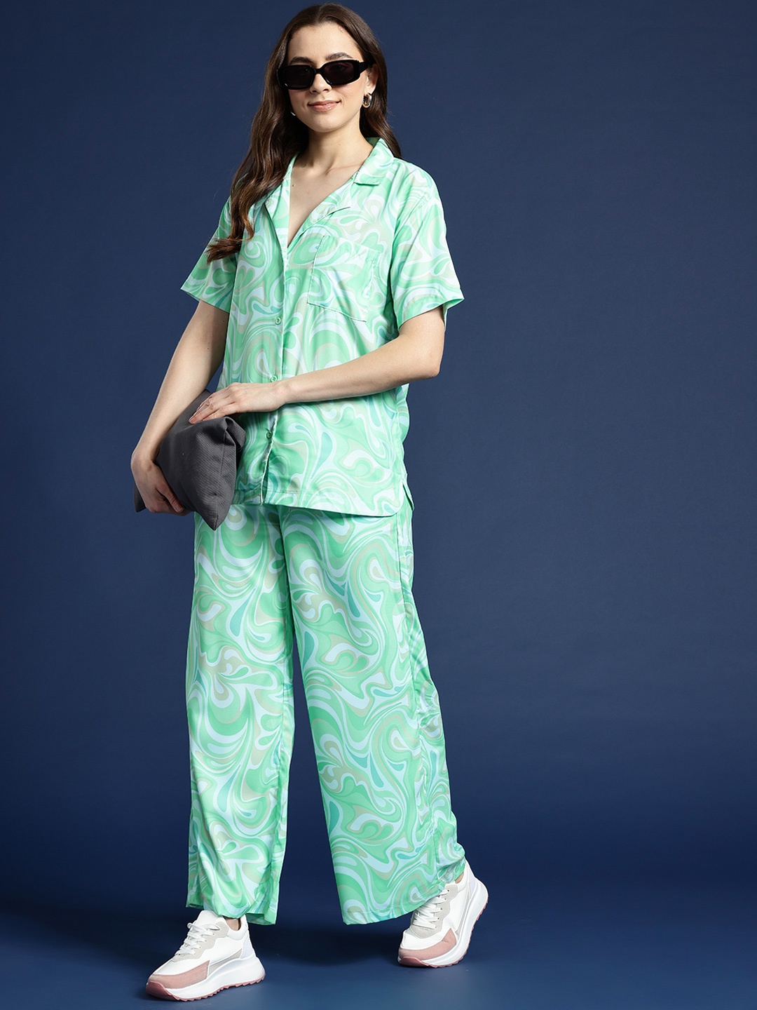 

Mast & Harbour Abstract Printed Co-ords, Green