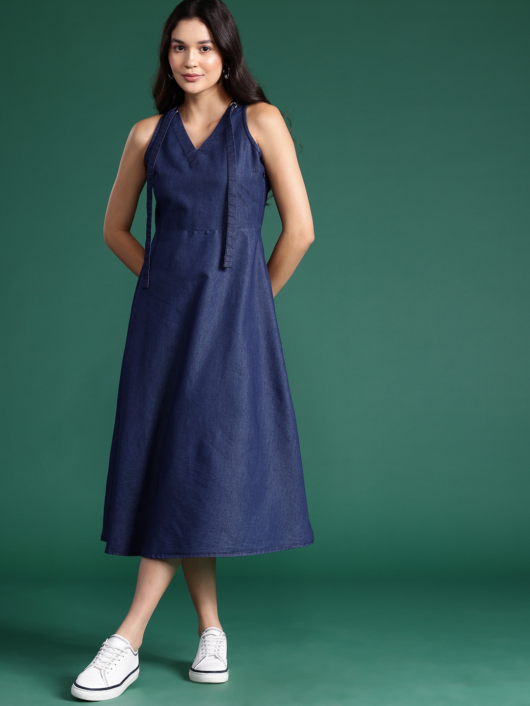 

DressBerry A-Line Midi Dress, Navy blue