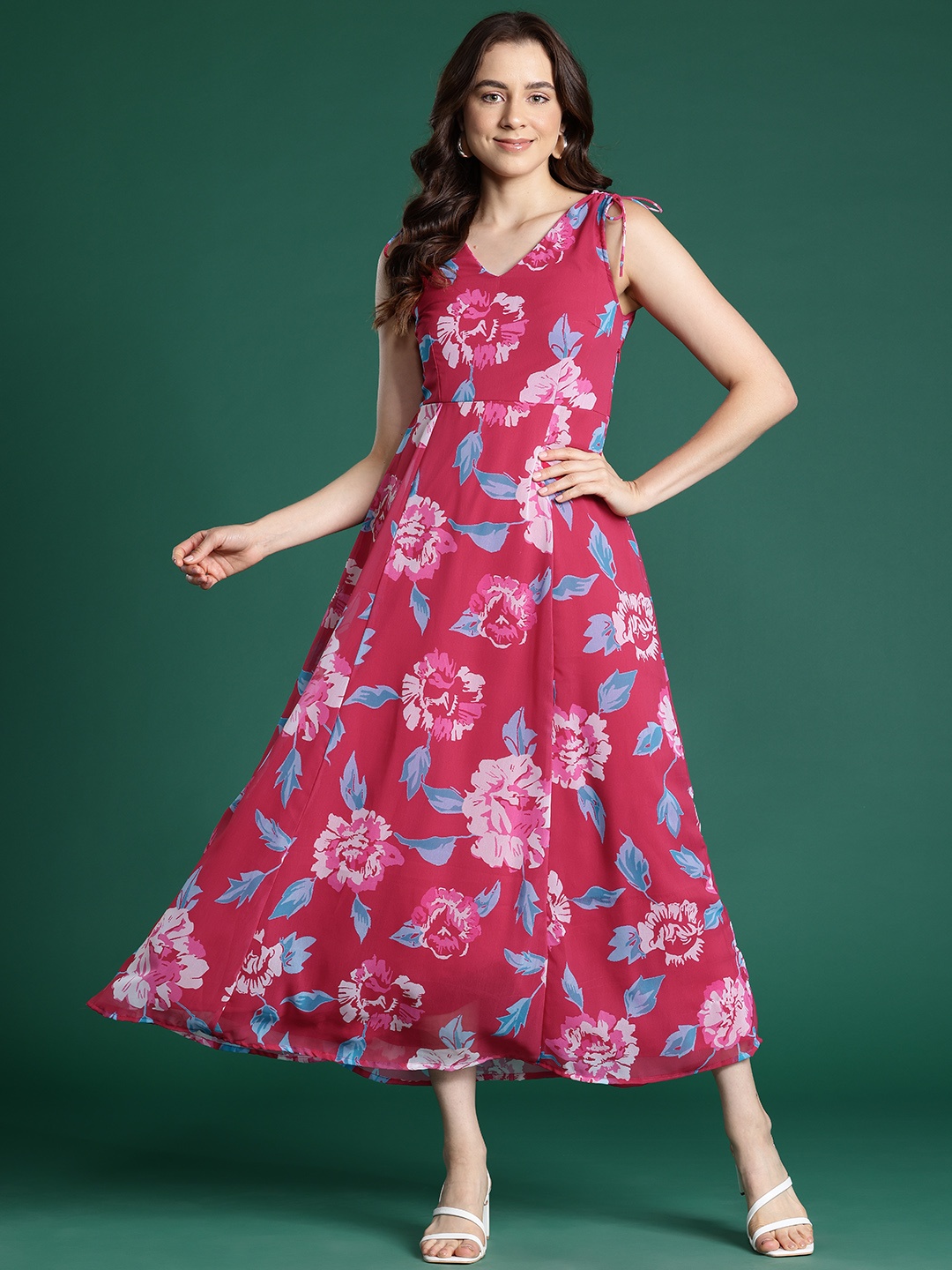 

DressBerry Floral Print A-Line Maxi Dress, Pink