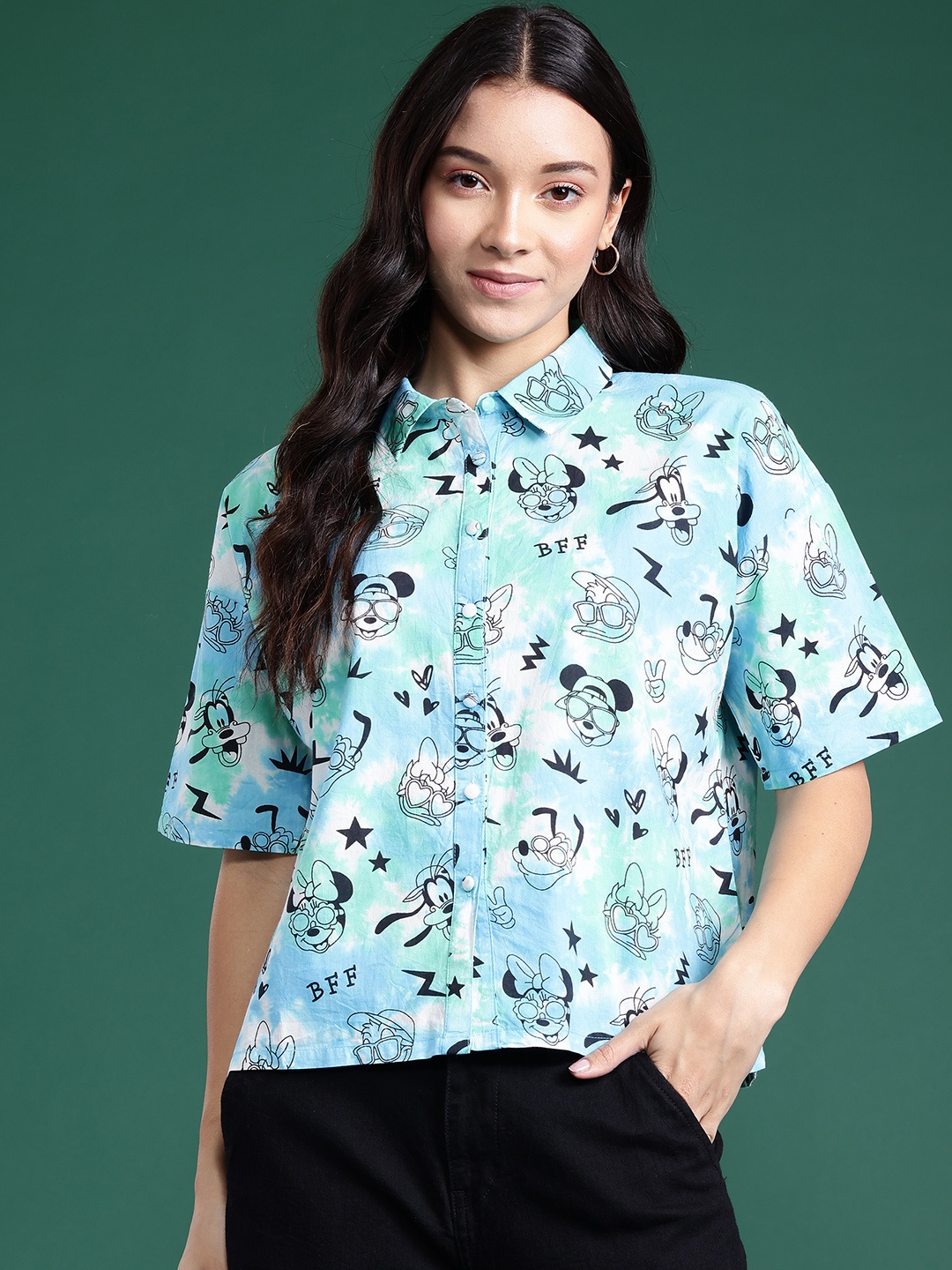 

Disney by Disney by DressBerry Cotton Printed Casual Shirt, Blue