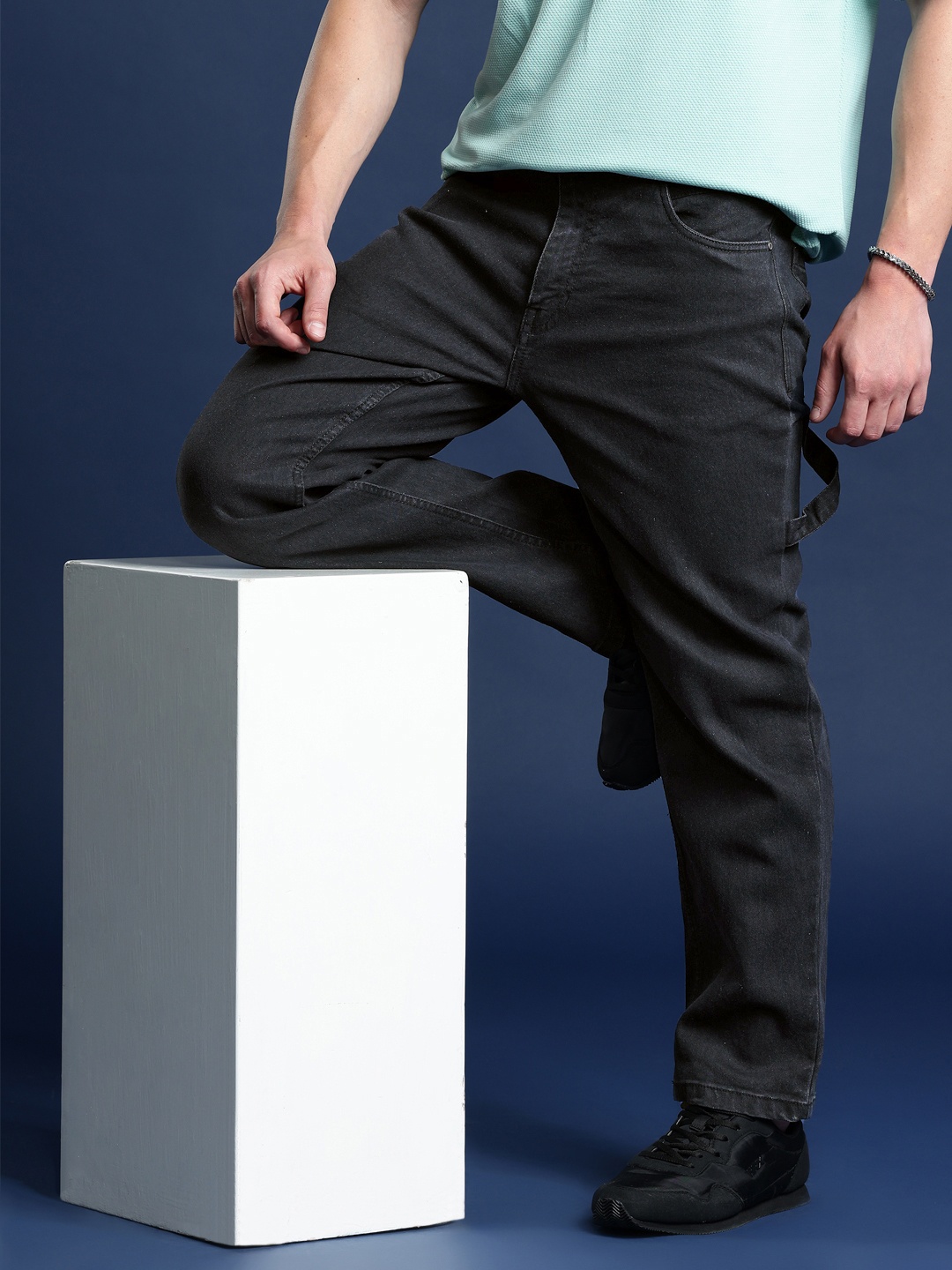 

Mast & Harbour Men Stretchable Jeans, Black