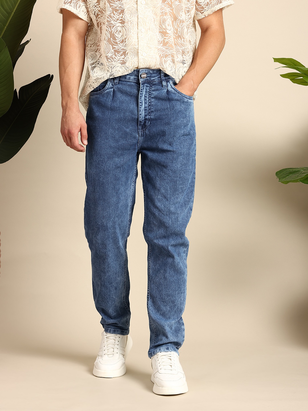 

Mast & Harbour Men Slouchy Fit Jeans, Navy blue