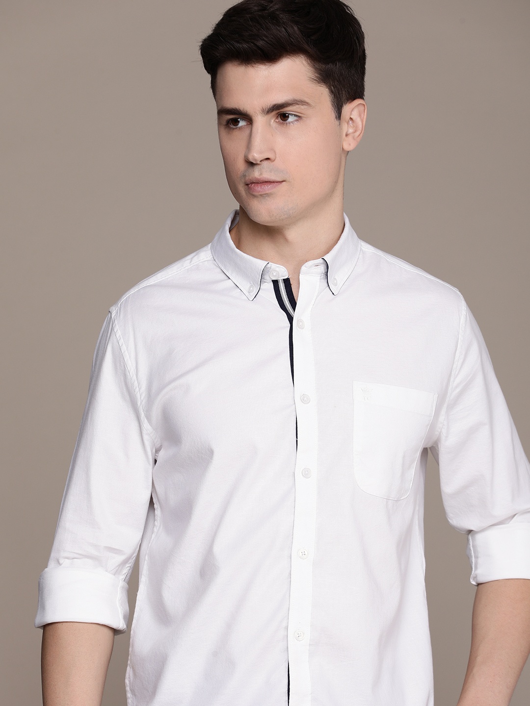 

French Connection Solid Slim Fit Casual Shirt, White