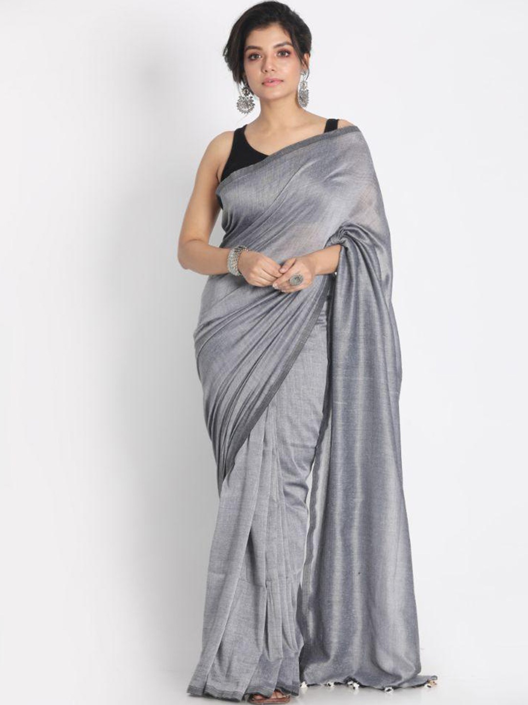 

Angoshobha Pure Cotton Saree, Grey