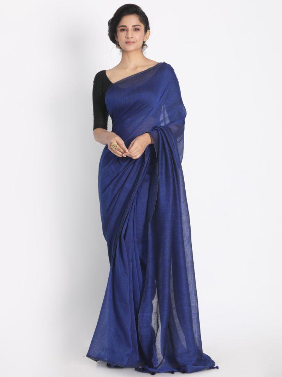 

Angoshobha Pure Cotton Saree, Blue