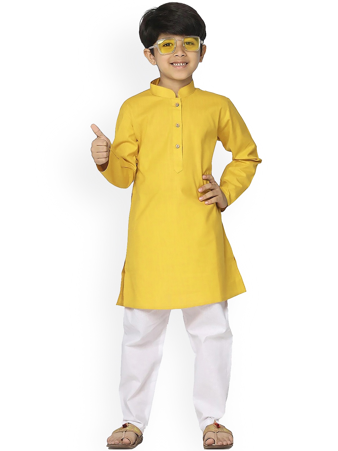 

BAESD Mandarin Collar Straight Kurta, Yellow