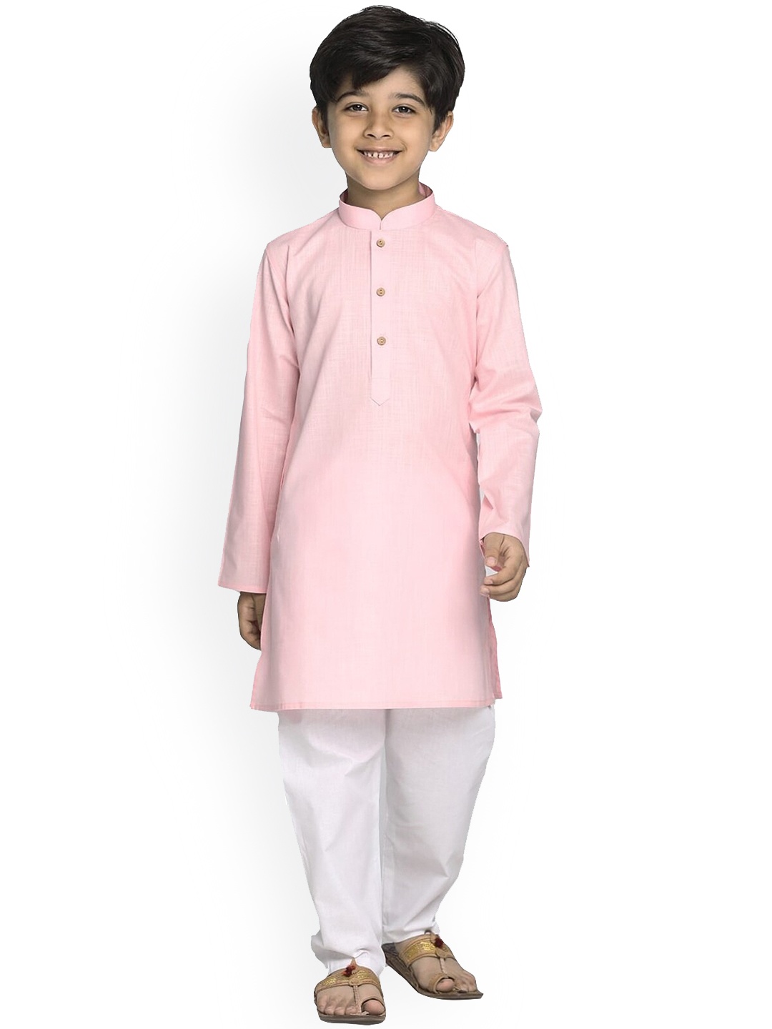 

BAESD Boys Mandarin Collar Straight Kurta, Pink