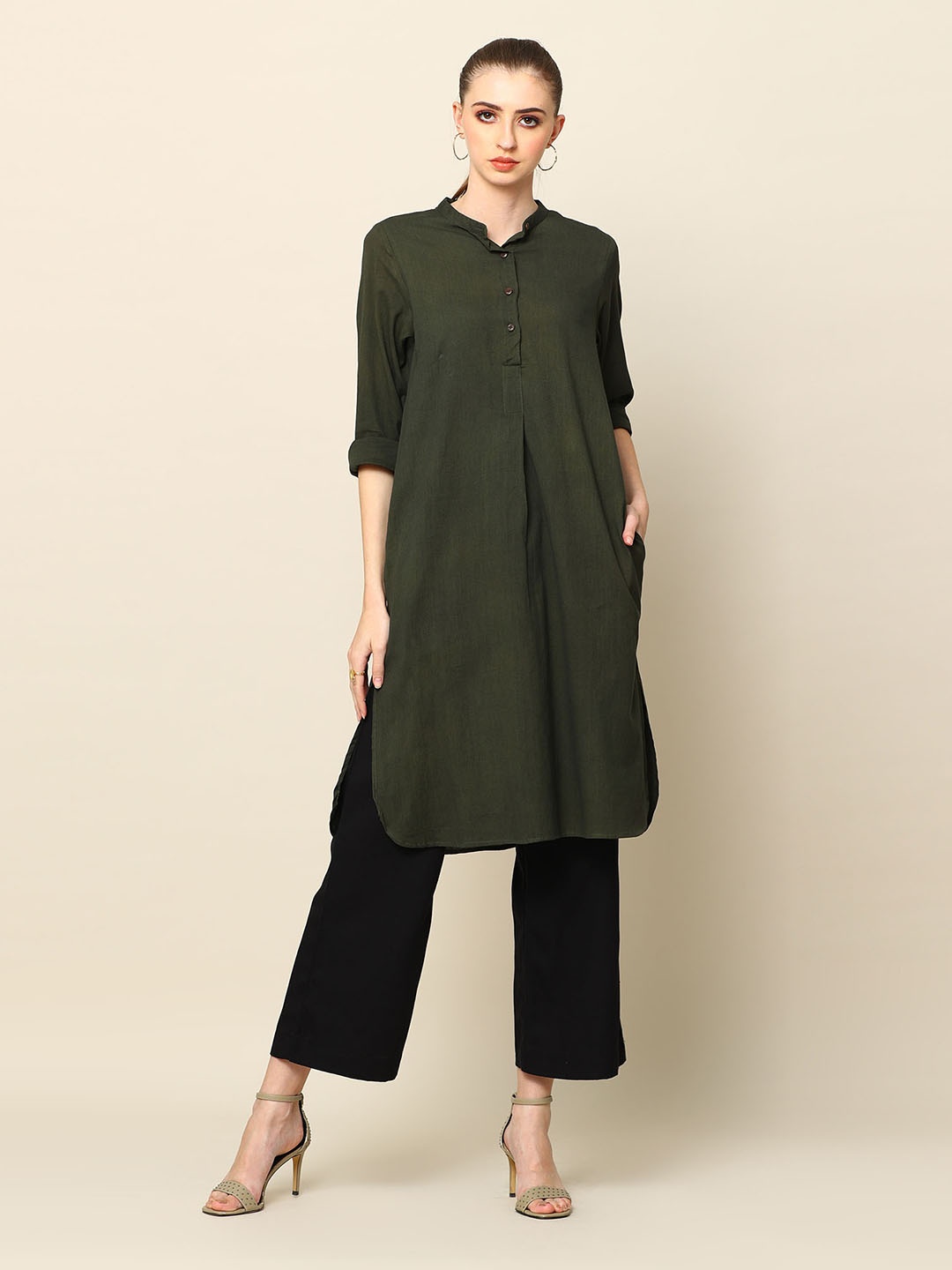 

Saltpetre Organic Cotton Kurti, Olive