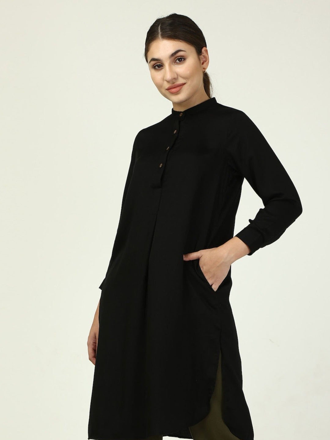 

Saltpetre Organic Cotton Kurti, Black