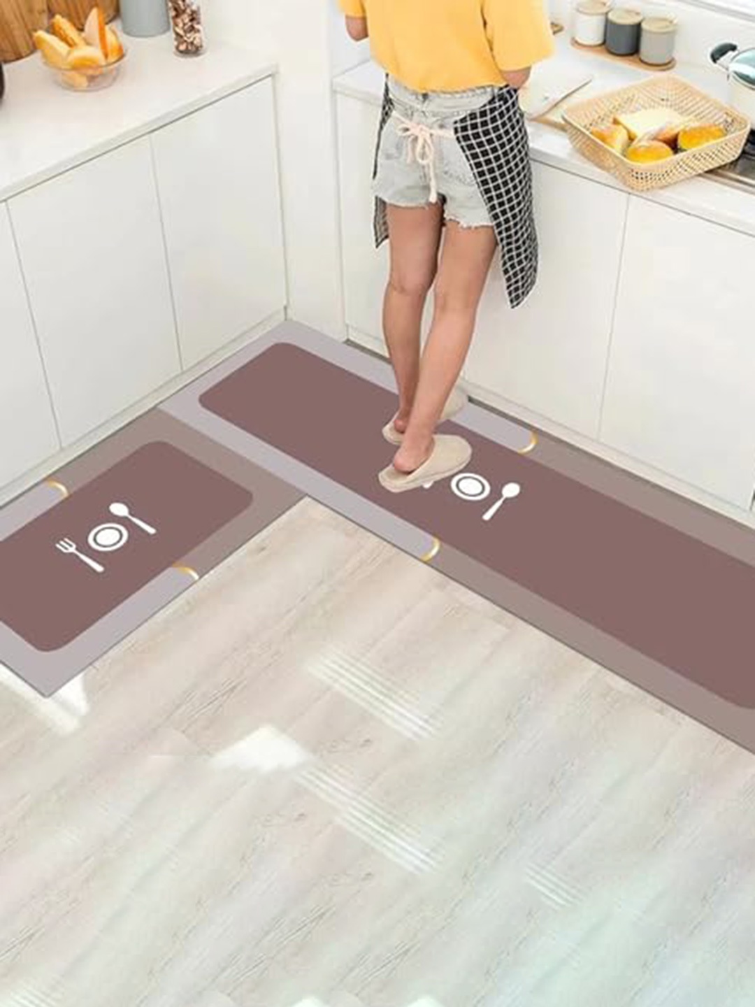 

HomeCloud 2 Pieces Pink Graphic Pattern Anti-Skid Kitchen Mats