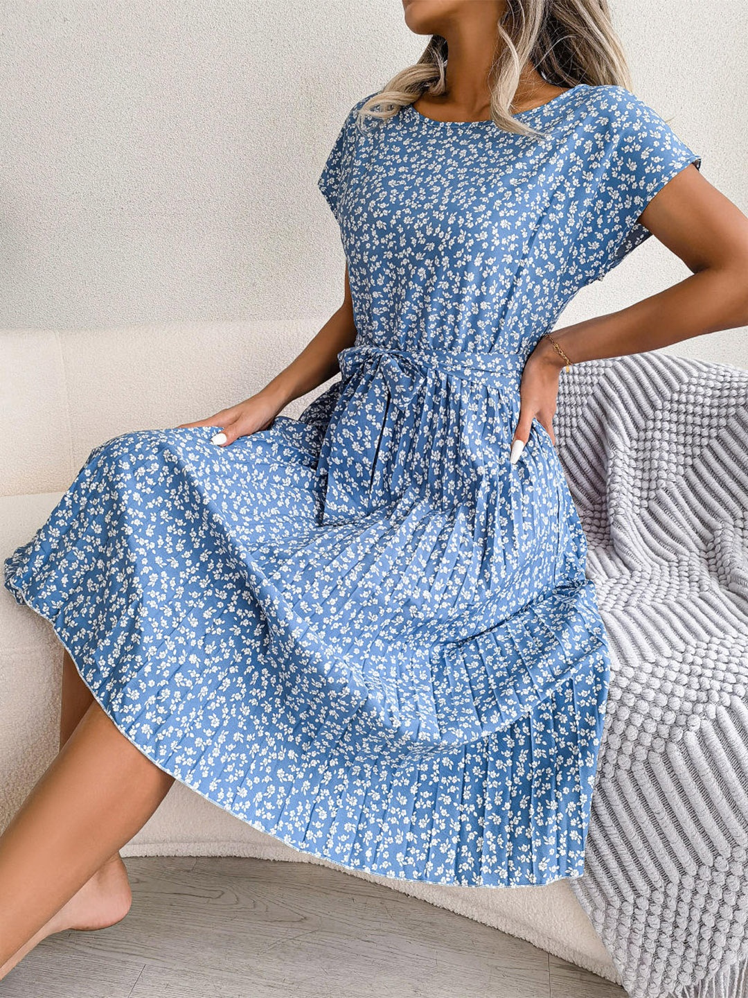 

StyleCast Floral Printed Fit and Flare Dress, Blue