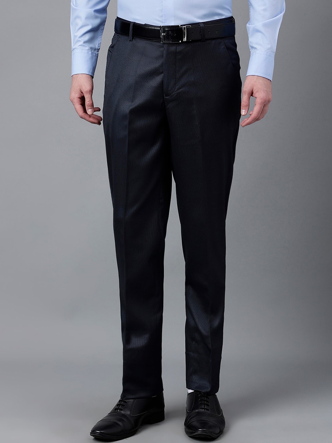

Richlook Men Slim Fit Formal Trousers, Navy blue