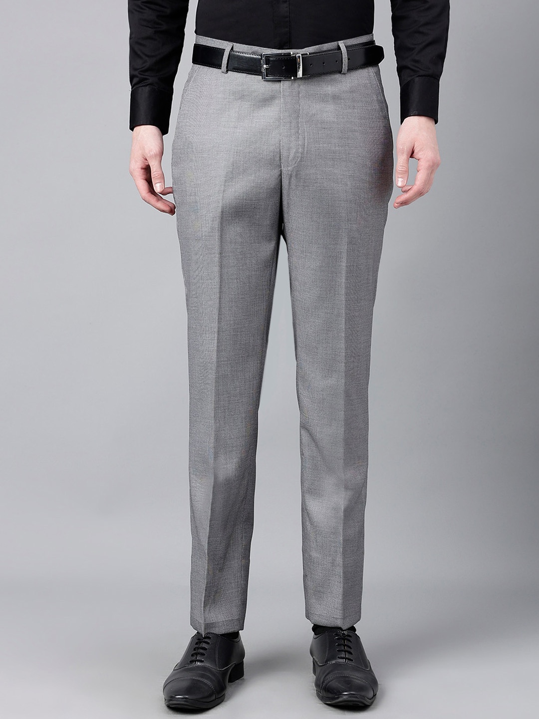 

Richlook Men Mid-Rise Slim Fit Formal Trousers, Grey