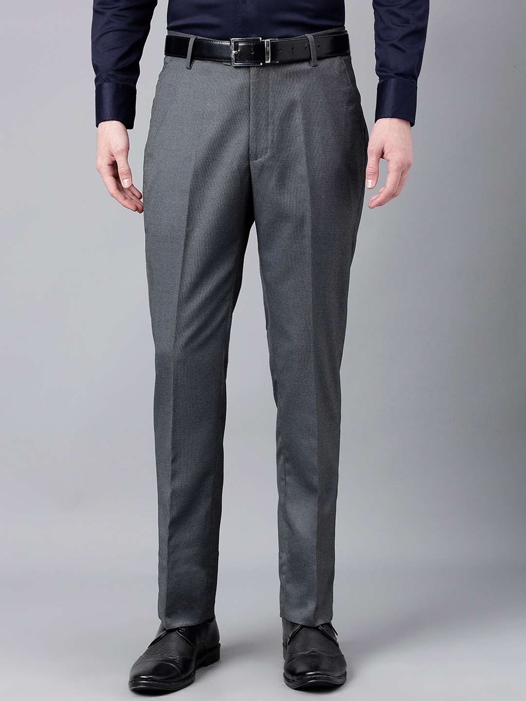 

Richlook Men Mid-Rise Slim Fit Formal Trousers, Grey