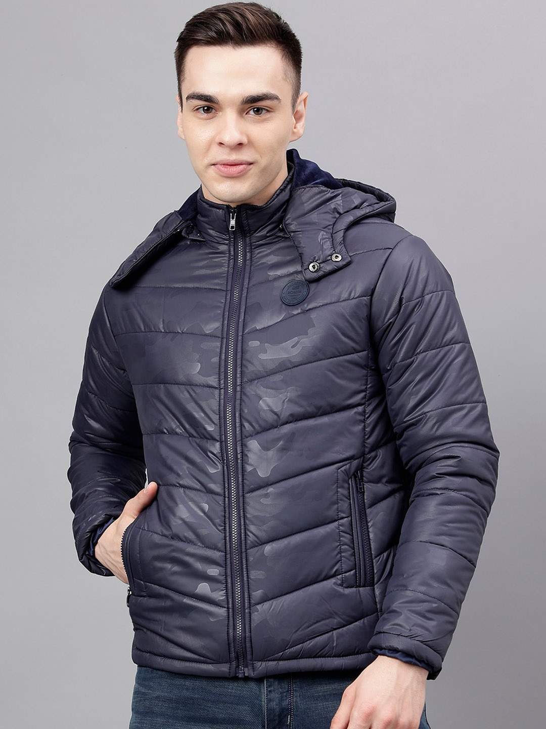 

Richlook Hooded Insulator Padded Jacket, Navy blue