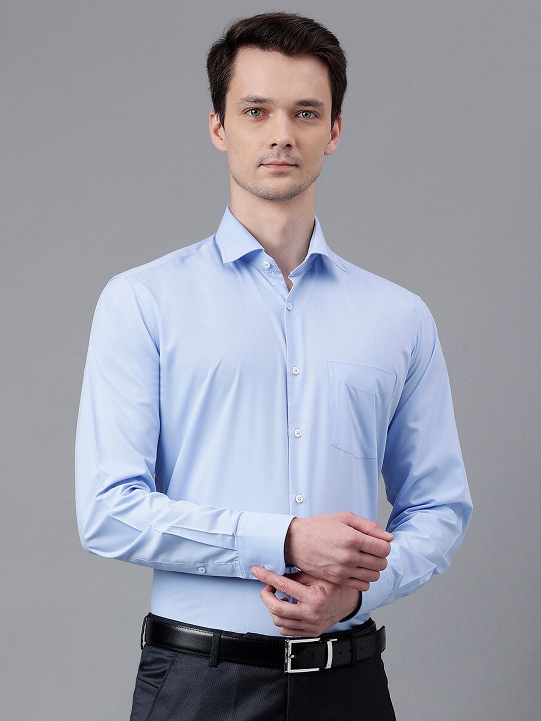 

Richlook Standard Regular Fit Cotton Opaque Formal Shirt, Blue