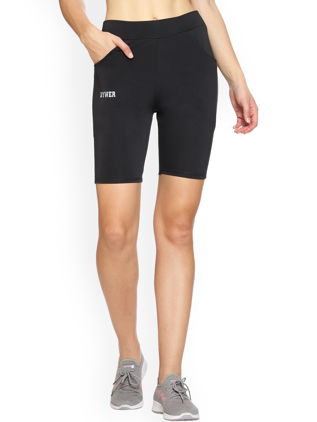 

BAESD Girls Slim Fit Mid-Rise Gym Sports Shorts, Black