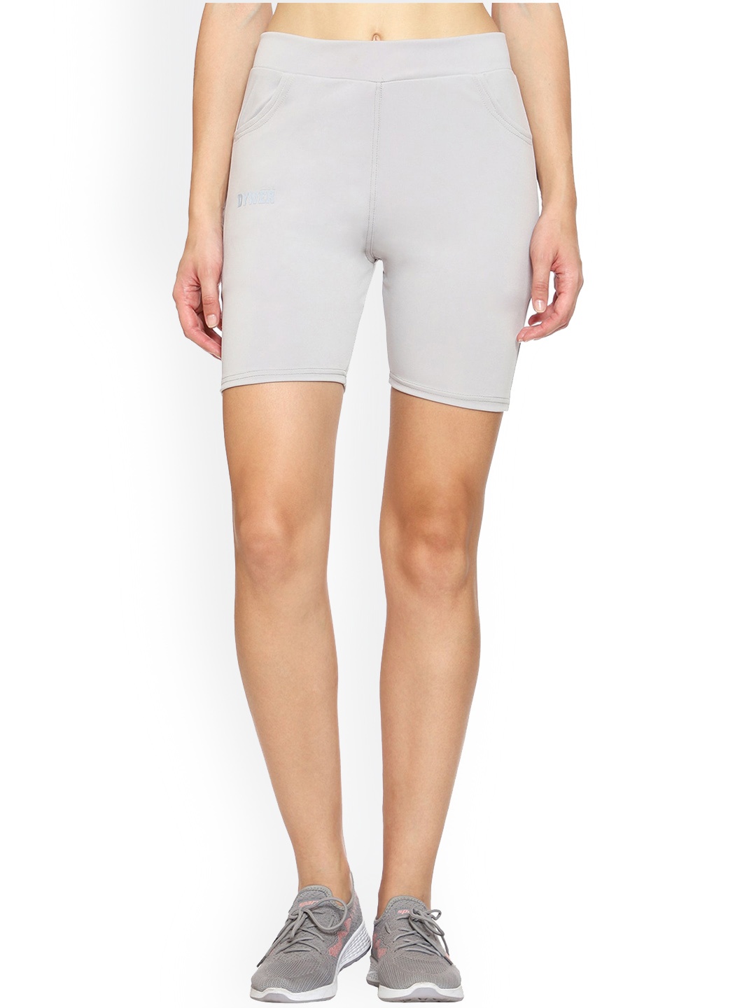 

BAESD Girls Slim Fit Mid-Rise Gym Sports Shorts, Silver