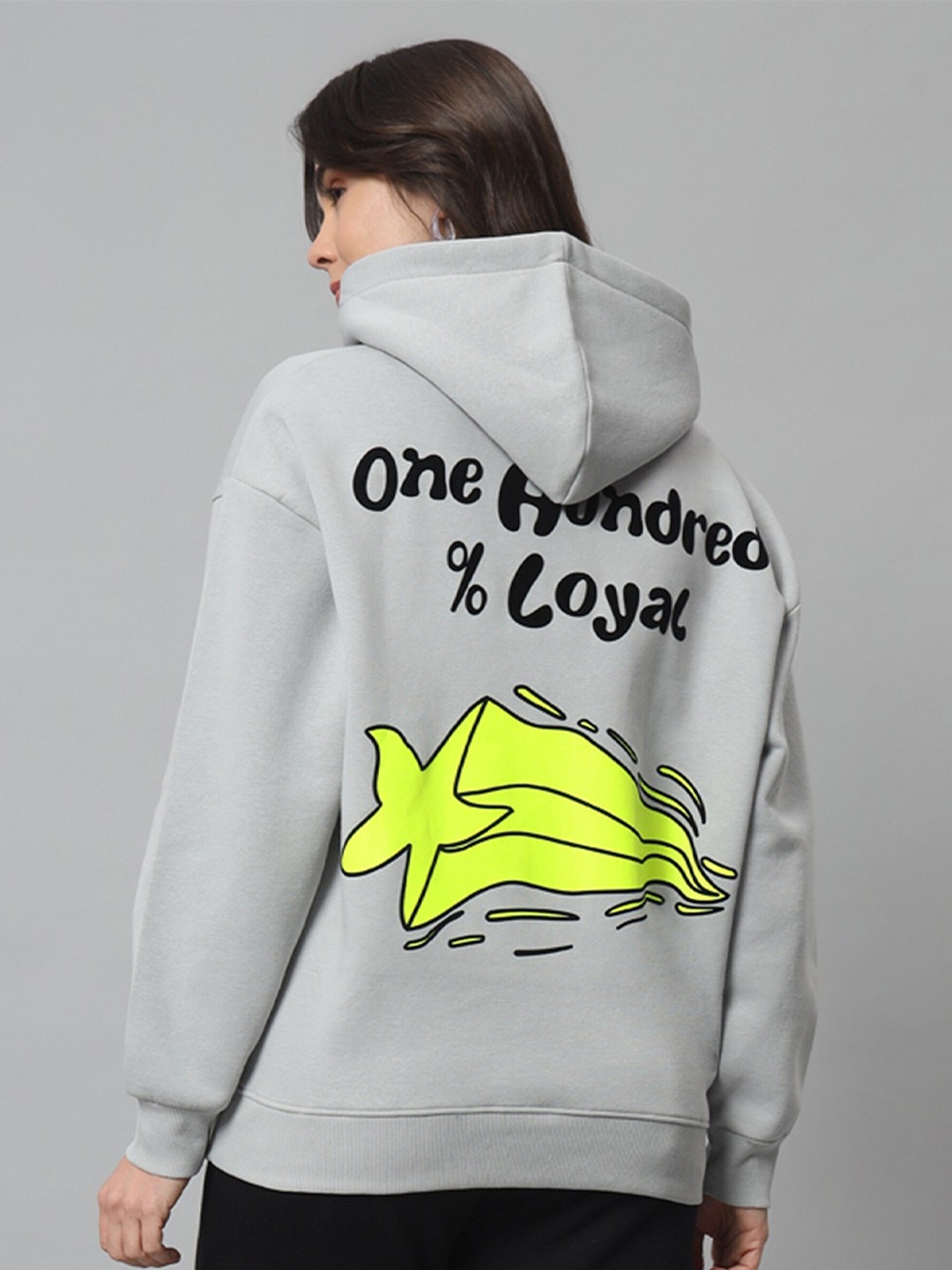 

GRIFFEL Typographic Printed Hooded Fleece Sweatshirt, Grey