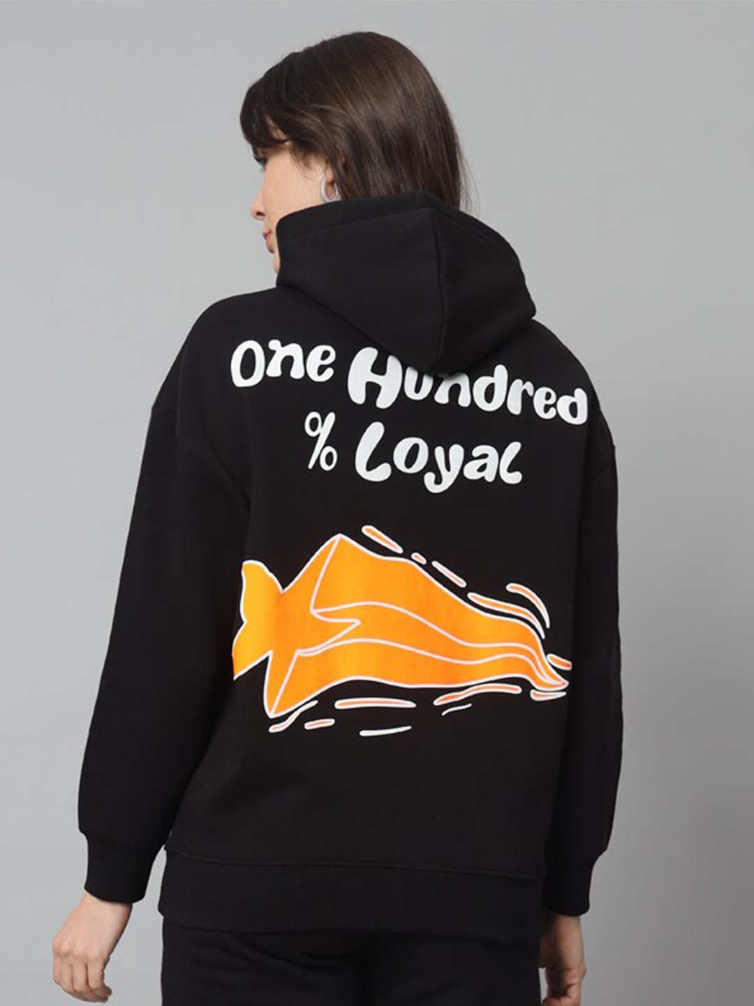 

GRIFFEL Typographic Printed Hooded Fleece Sweatshirt, Black
