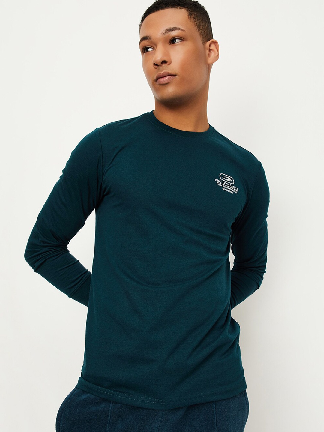 

max Long Sleeves Round Neck T-shirt, Blue