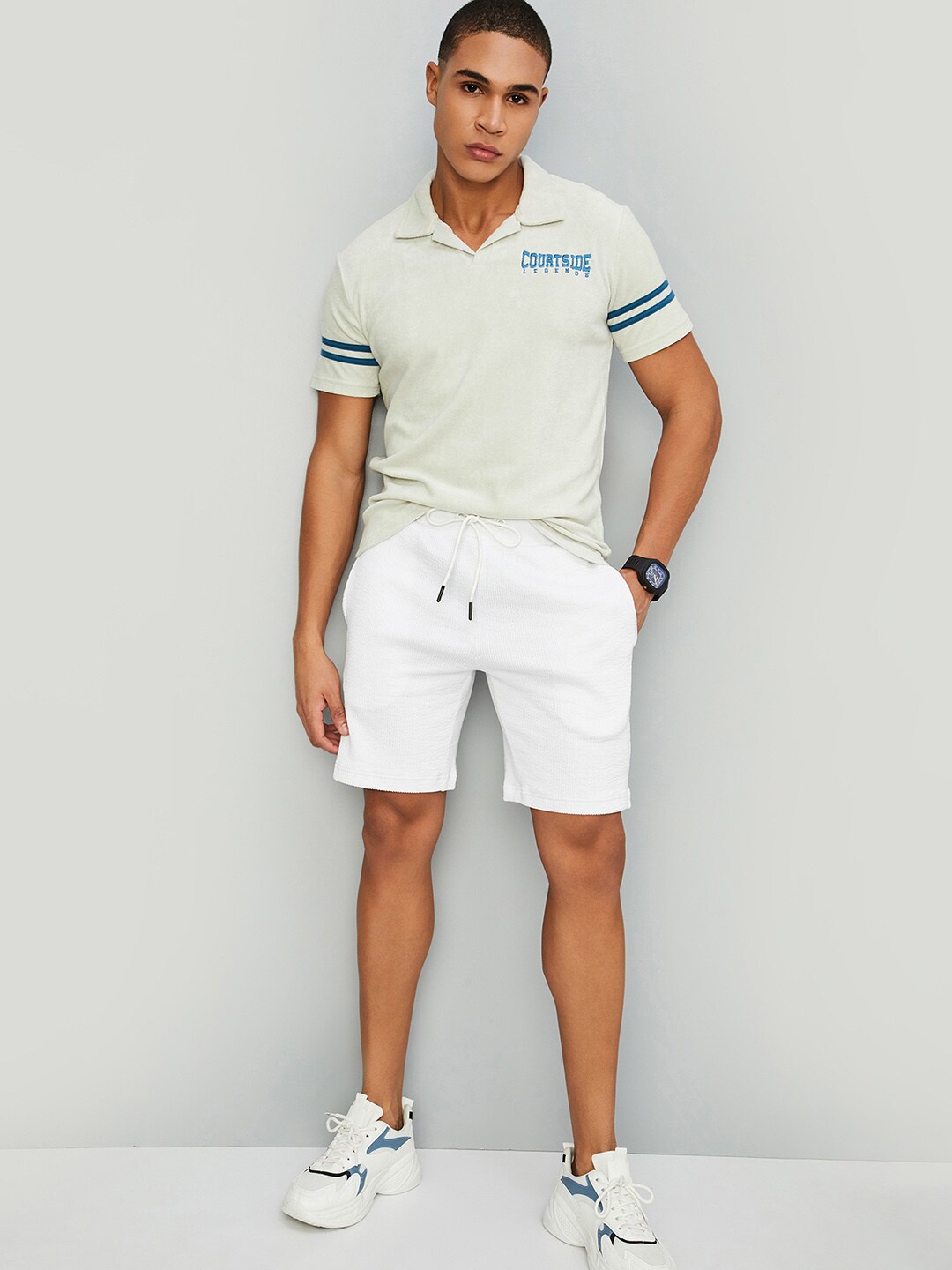 

max Polo Collar Short Sleeves T-shirt, Off white