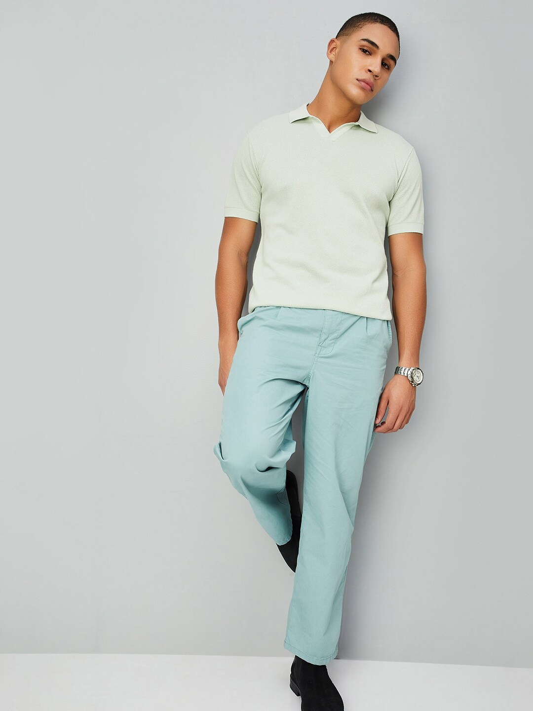 

max Polo Collar Pure Cotton Casual, Green