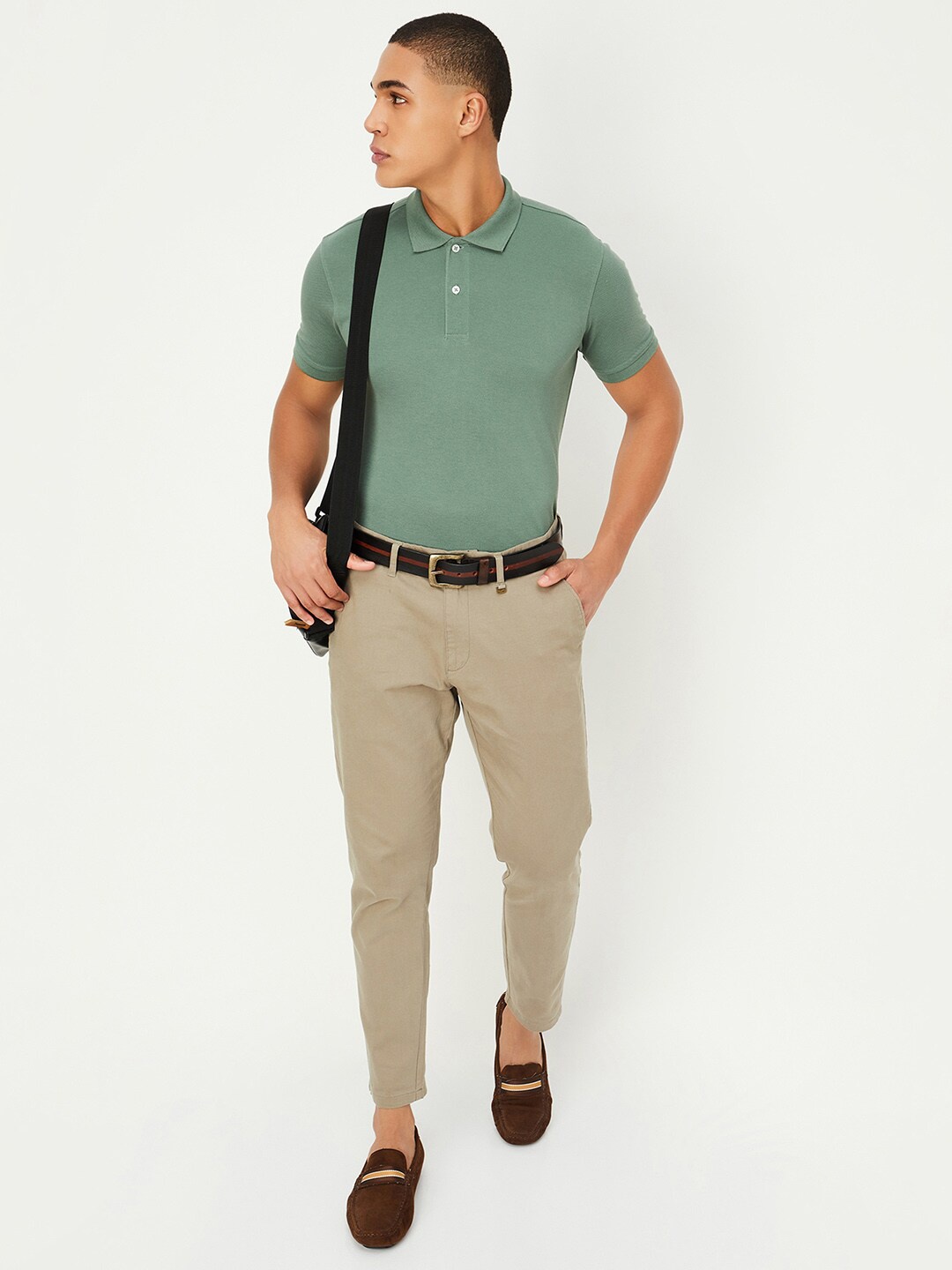 

max Polo Collar Casual T-shirt, Green