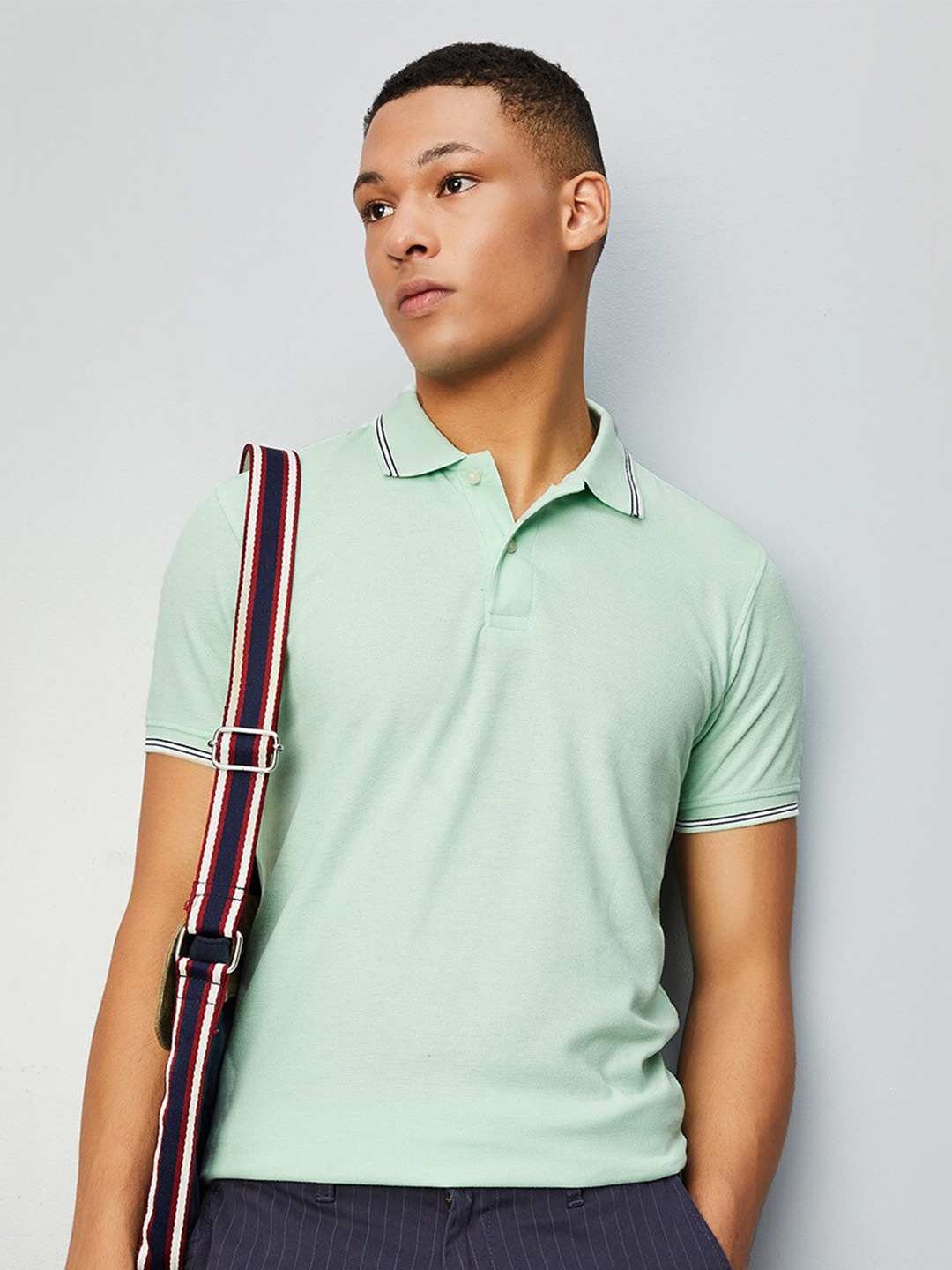 

max Polo Collar T-shirt, Green