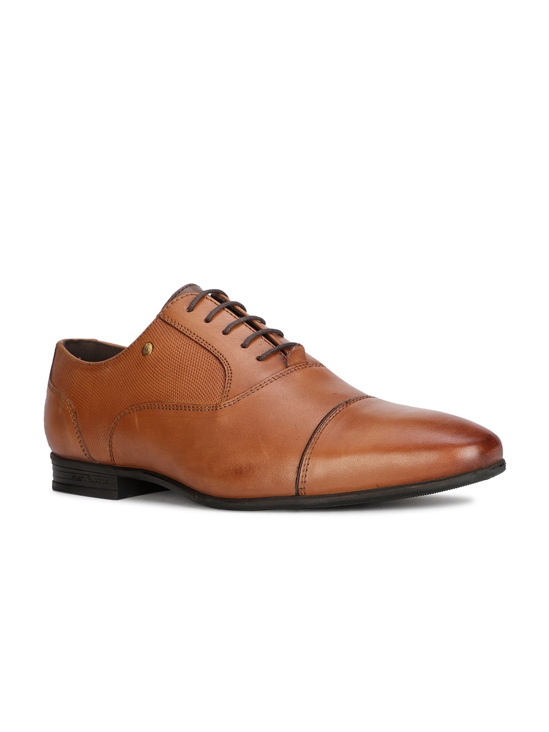 

Hush Puppies Men Textured Formal Oxfords, Tan