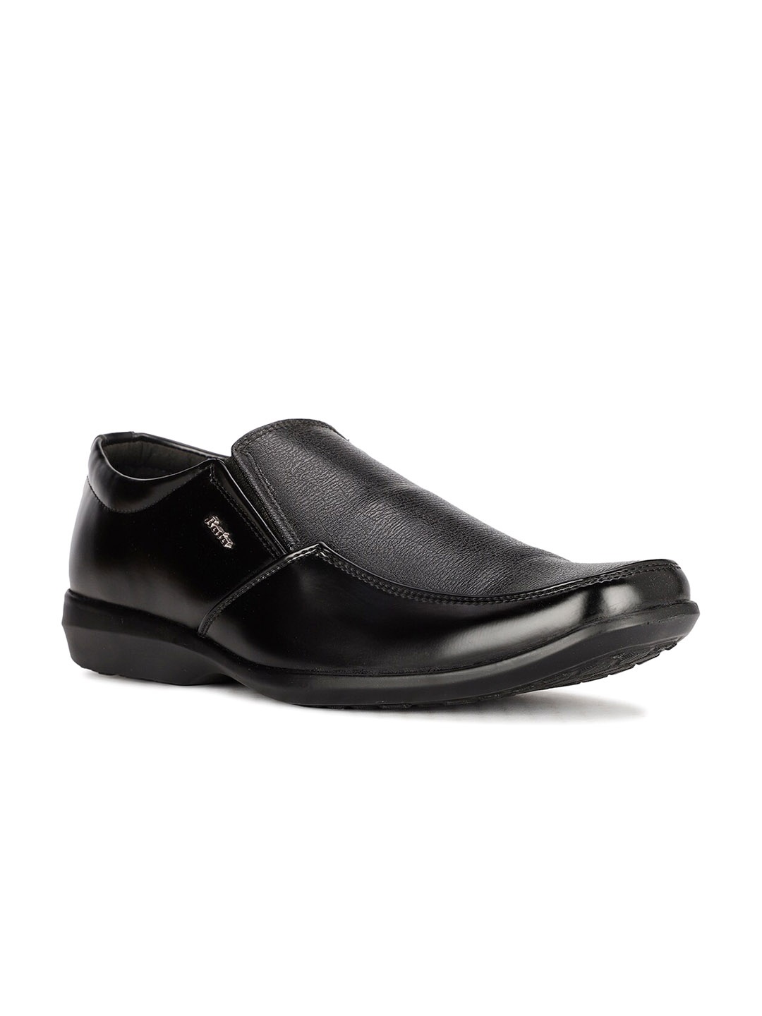 

Bata Men Textured Formal Slip-On Shoes, Black