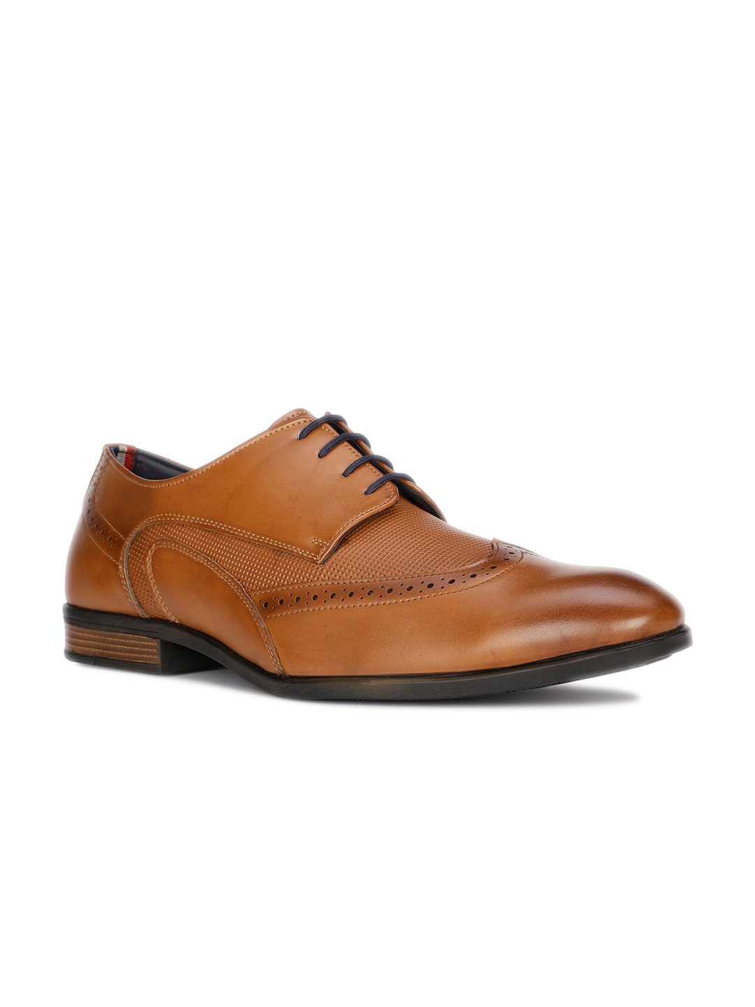 

Bata Men Textured Formal Derbys, Tan