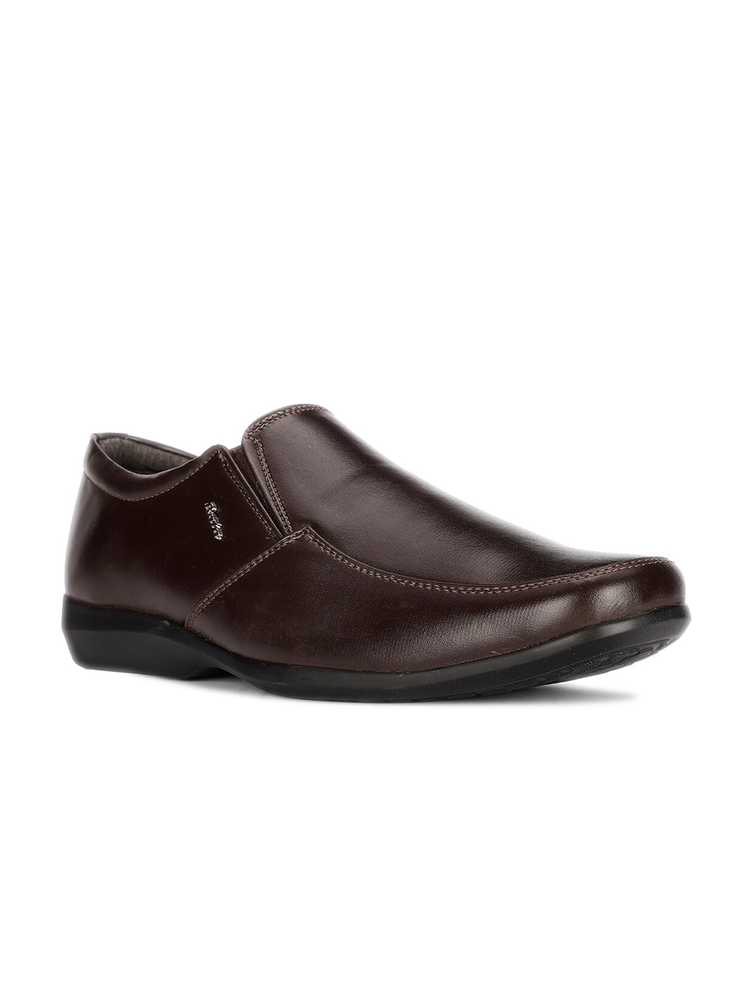 

Bata Men Textured Formal Slip-On Shoes, Brown