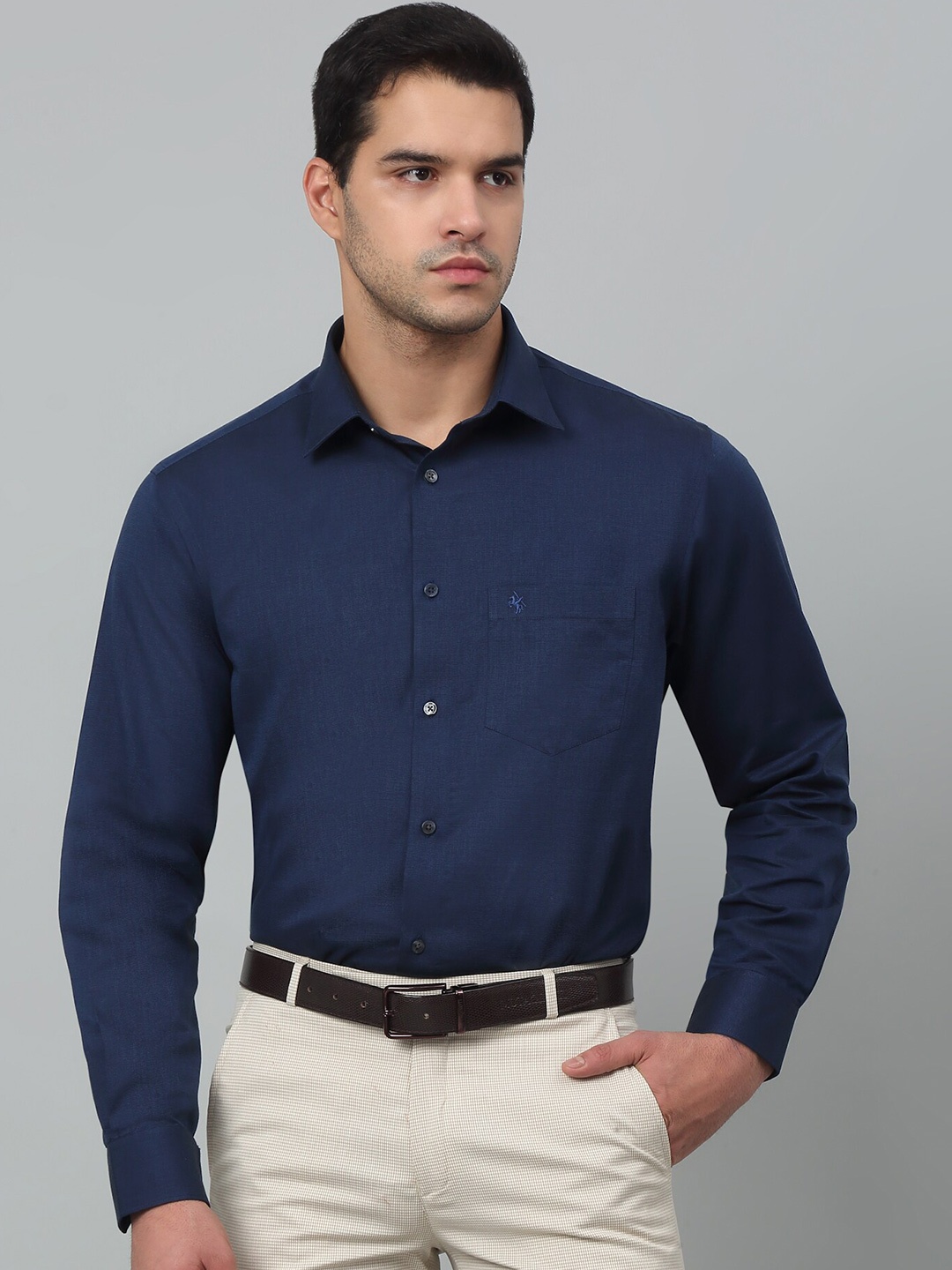 

Cantabil Comfort Regular Fit Spread Collar Long Sleeves Formal Shirt, Blue