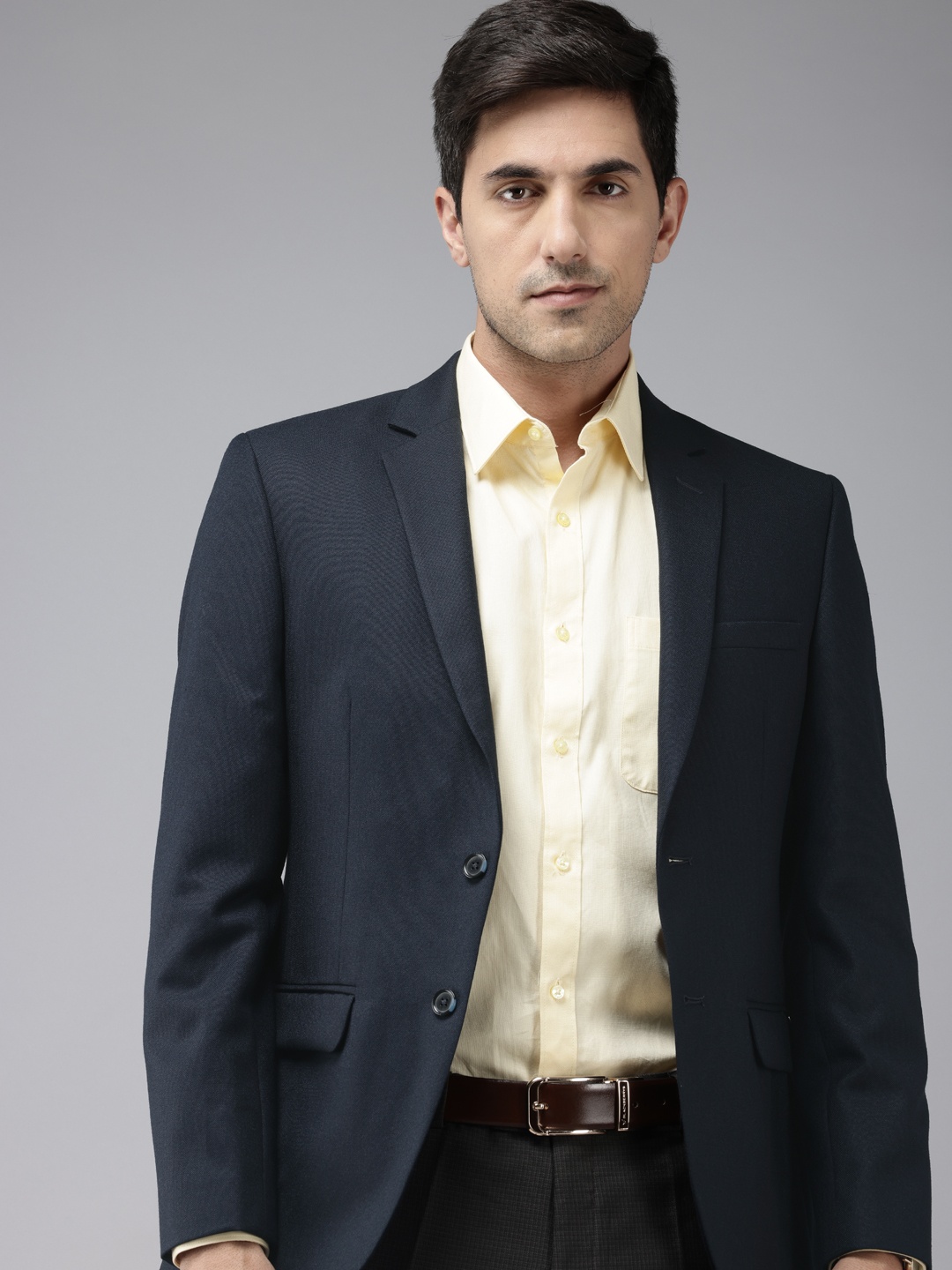 

Park Avenue Single-Breasted Slim Fit Formal Blazer, Navy blue