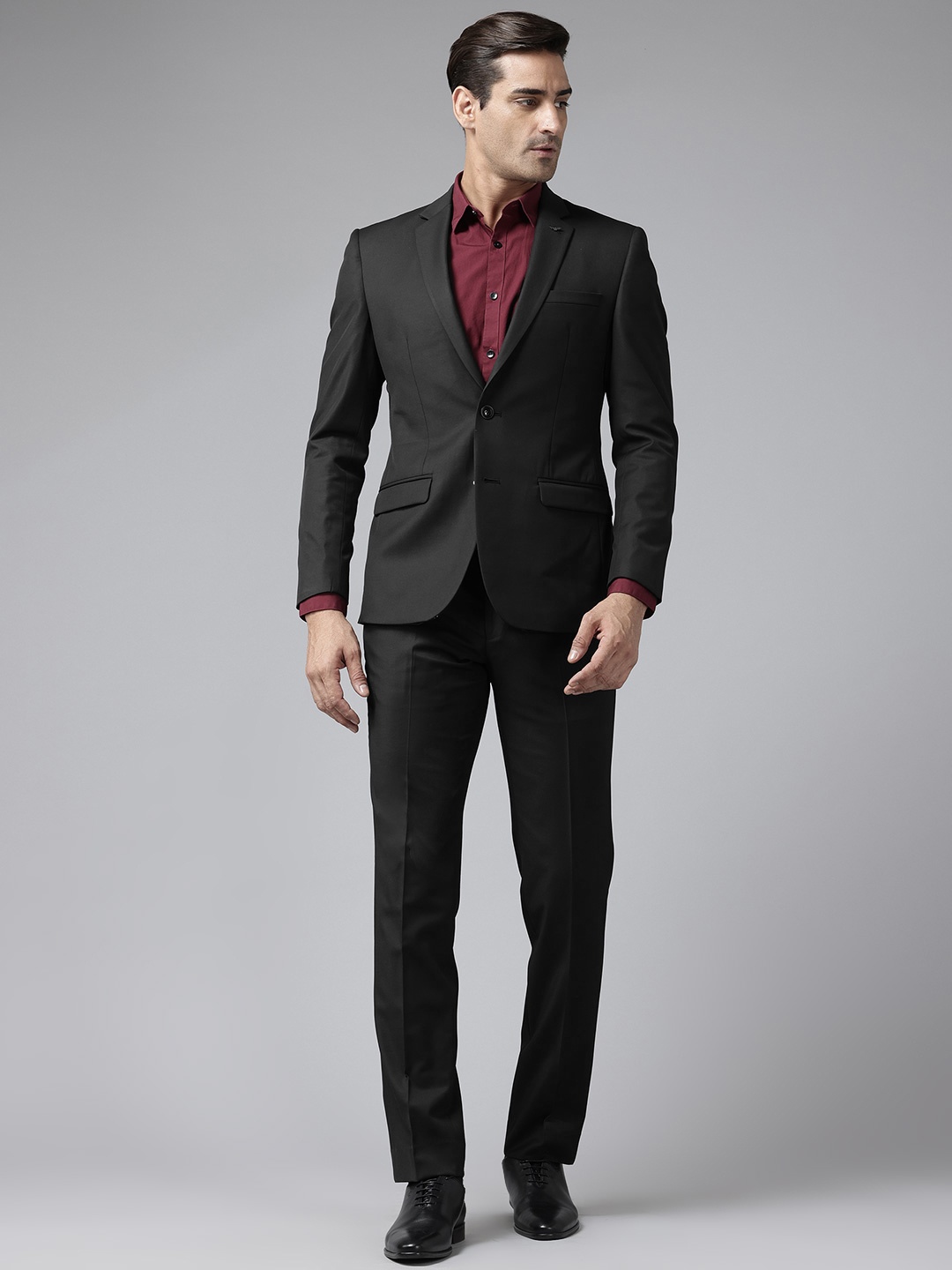 

Park Avenue Super Slim Fit Single-Breasted Formal Blazer, Black