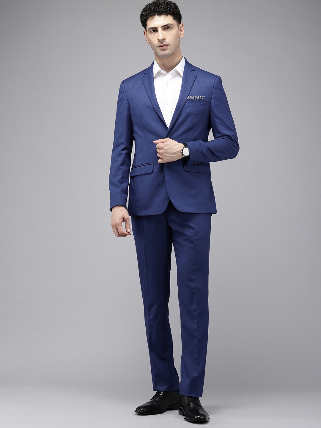 

Park Avenue Single Breasted Super Slim Fit 2-Peice Party Suit, Blue