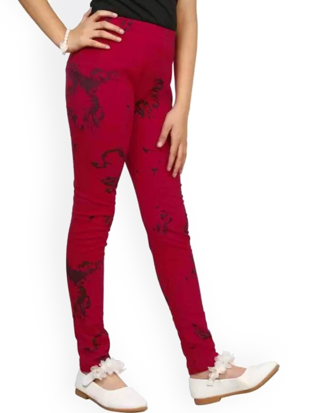 

BAESD Girls Printed Bio Wash Ankle Length Leggings, Magenta