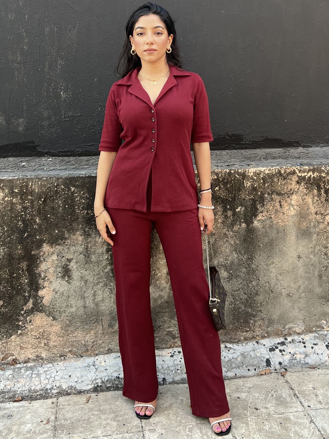 

Obleka Shirt With Trousers Co-Ords, Red