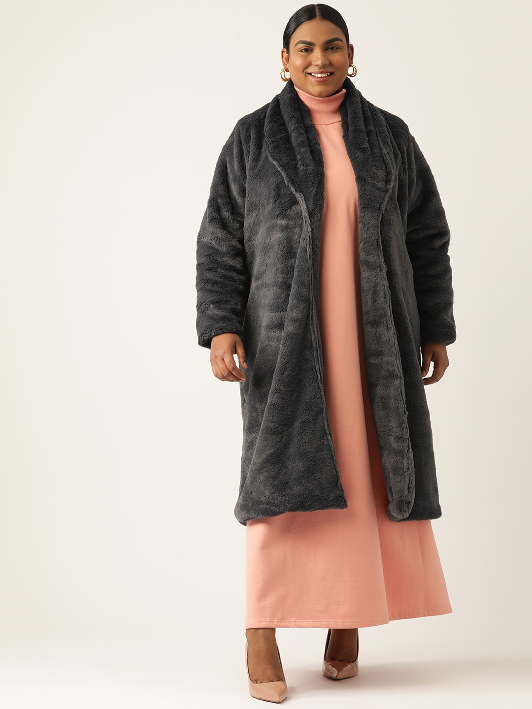 

theRebelinme Women Lightweight Longline Open Front Jacket, Charcoal