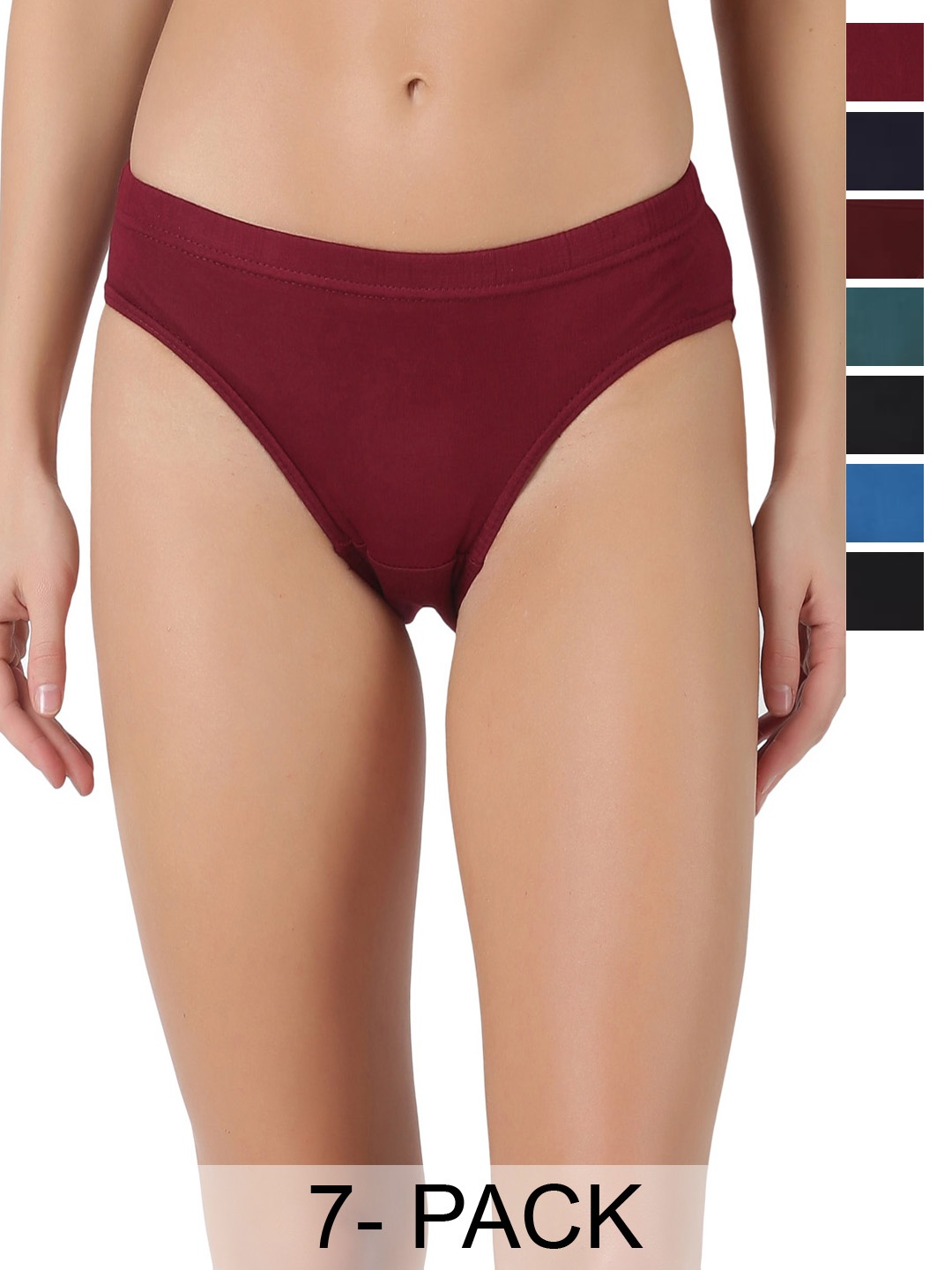 

Dollar Pack Of 7 Assorted Anti Bacterial Pure Cotton Hipster Briefs