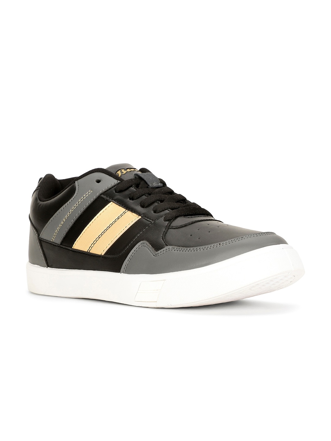 

Bata Men Colourblocked Round Toe Sneakers, Black
