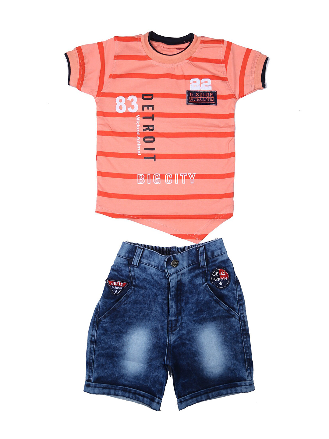 

BAESD Boys Striped T-Shirt With Shorts, Pink